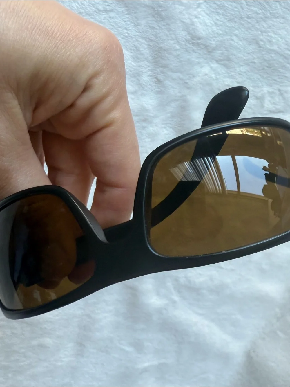Vintage Ray-Ban Sunglasses Black Wrap Frame Brown Lenses Unisex